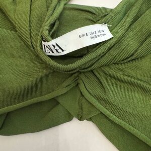 Zara Olive Ribbed Knit Top
